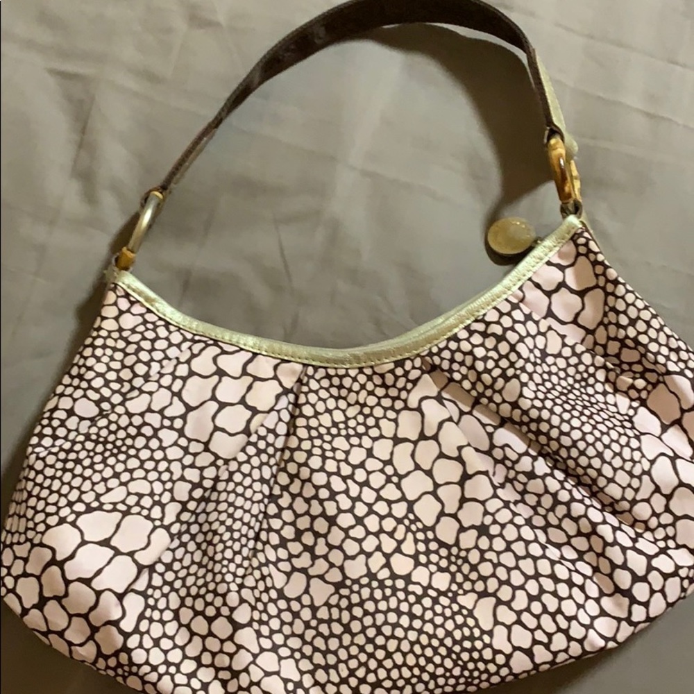 Pink Python Print Cloth Mini Handbag - image 1